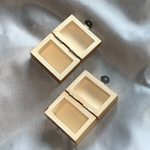 vintage 90's collectible Disney Stitch 2 small hinged wood jewellery boxes - Picture 4 of 10